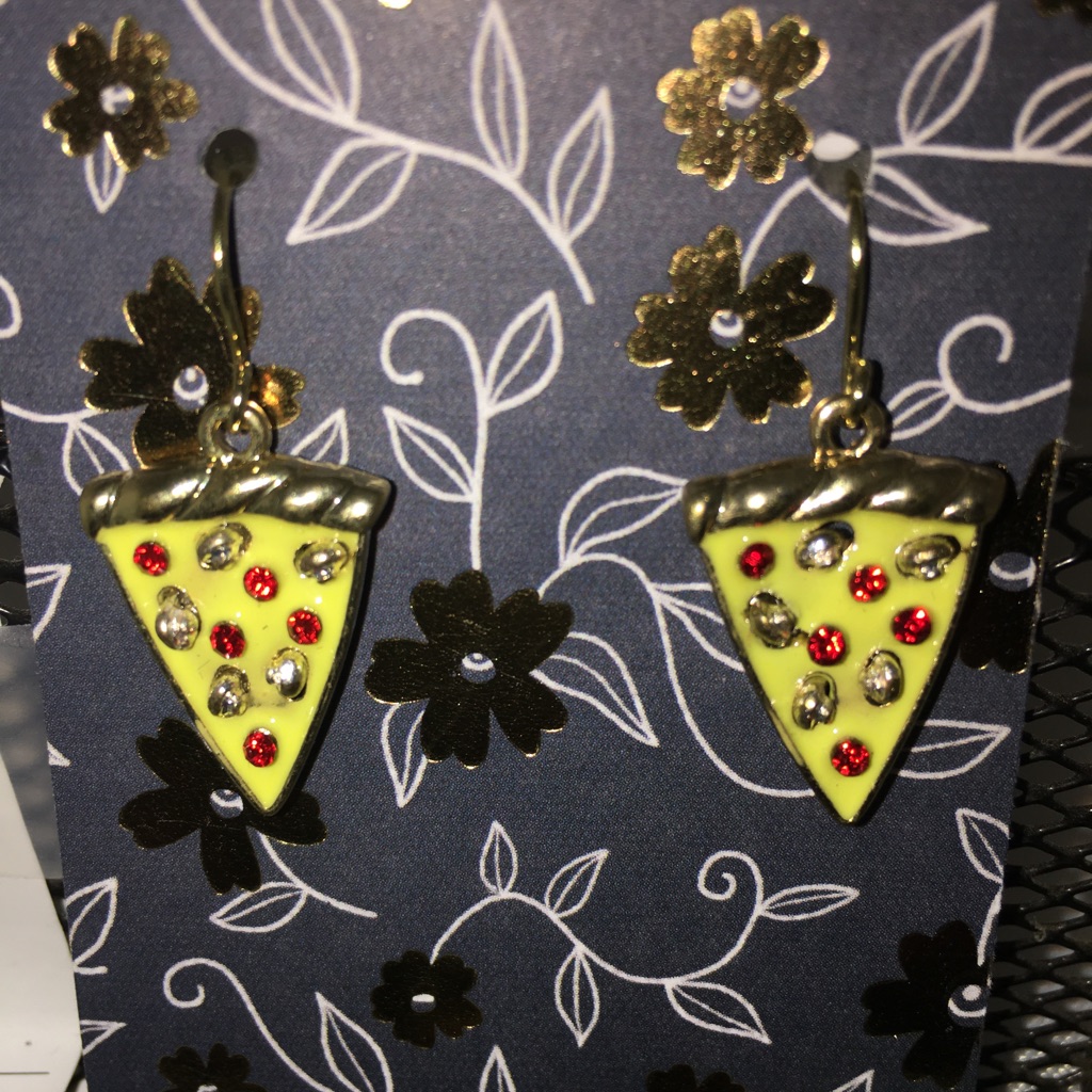 Pizza Dangle Earrings, Nwot